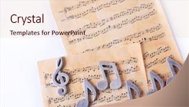  Presentation with music notes - Cool new PPT theme with music notes on table backdrop and a lemonade colored foreground