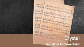  Presentation with music sheets - Theme consisting of music notes sheets on grey background and a coral colored foreground