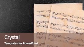  Presentation with music sheets - PPT layouts featuring music notes sheets on grey background and a violet colored foreground