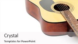  Presentation with guitar - Audience pleasing PPT theme consisting of music notes stave - guitar isolated on white backdrop and a white colored foreground