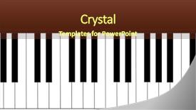  Presentation with musical instruments piano keys and - Cool new slide deck with music notes stave - piano keys backdrop and a tawny brown colored foreground