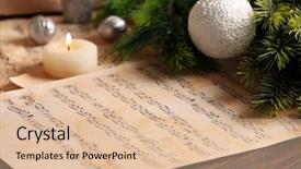  Presentation with christmas music - Cool new presentation with music notes with christmas decoration backdrop and a lemonade colored foreground