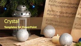  Presentation with music notes - Theme having music notes with christmas decoration background and a  colored foreground