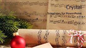  Presentation with christmas music - Beautiful PPT layouts featuring music notes with christmas decoration backdrop and a coral colored foreground