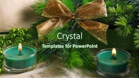  Presentation with christmas music - Slide set featuring music-notes-with-christmas-decoration background and a tawny brown colored foreground