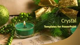  Presentation with christmas music - Slide deck consisting of music-notes-with-christmas-decoration background and a tawny brown colored foreground