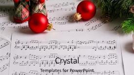  Presentation with music notes - Presentation theme consisting of music notes with christmas decoration background and a light gray colored foreground
