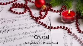  Presentation with music notes - Beautiful presentation featuring music notes with christmas decoration backdrop and a light gray colored foreground