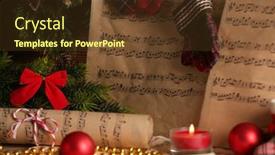  Presentation with christmas music - Audience pleasing PPT layouts consisting of music-notes-with-christmas-decoration backdrop and a tawny brown colored foreground