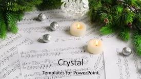  Presentation with music notes - Slide deck enhanced with music notes with christmas decoration background and a  colored foreground