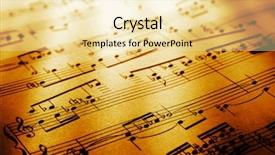  Presentation with music note - PPT theme enhanced with music notes background and a blonde colored foreground