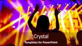  Presentation with live music concert - Slides featuring music nots - fans cheering at open-air live background and a  colored foreground