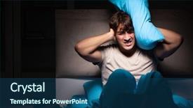  Presentation with neighbor - Colorful PPT theme enhanced with music nots - man can not sleep due backdrop and a ocean colored foreground