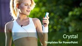  Presentation with pink - Beautiful presentation featuring music on portable music player backdrop and a tawny brown colored foreground