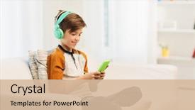  Presentation with children playing - Slide deck having music or playing game background and a soft green colored foreground