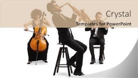  Presentation with orchestra - Presentation design enhanced with music-orchestra-performing background and a lemonade colored foreground