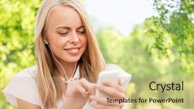  Presentation with green technology - Beautiful theme featuring music over green natural background backdrop and a coral colored foreground