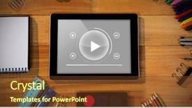  Presentation with interface - Cool new slides with music player interface against digital backdrop and a tawny brown colored foreground