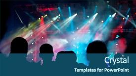  Presentation with crowd - Slide deck featuring music prodution - crowd at concert background and a ocean colored foreground
