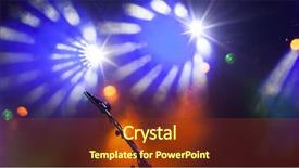  Presentation with green stage lights - Slide deck with g letter logo icon business background and a sky blue colored foreground