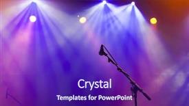  Presentation with stage lights - PPT layouts featuring music prodution - microphone in stage lights background and a violet colored foreground