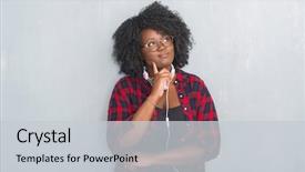  Presentation with african american woman question - Audience pleasing presentation consisting of music questions - young african american woman backdrop and a  colored foreground