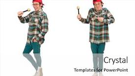  Presentation with monarch butterfly isolated on white - Slides having music rapper - funny guy singing isolated background and a white colored foreground