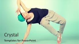  Presentation with hip hop dancing - PPT layouts consisting of music rapper - modern girl dancer dancing background and a  colored foreground