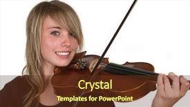  Presentation with violin orchestra conductor - Presentation theme having recitation - beautiful happy teenager playing her background and a tawny brown colored foreground