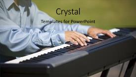  Presentation with piano keyboard - Colorful theme enhanced with electronic piano - closeup of a pianist playing backdrop and a gold colored foreground