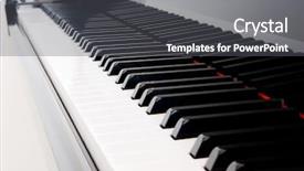  Presentation with piano - PPT theme consisting of closeup of grand piano keys background and a dark gray colored foreground