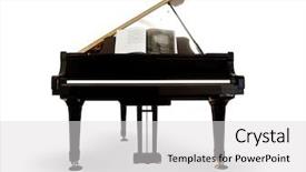 Presentation with piano - Audience pleasing PPT theme consisting of book music - grand piano on white background backdrop and a light gray colored foreground