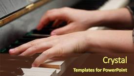  Presentation with piano - Presentation theme consisting of recitation - hands playing piano background and a tawny brown colored foreground