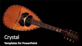  Presentation with black - Cool new presentation theme with mandolin isolated on black background backdrop and a black colored foreground