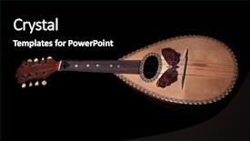  Presentation with black - Audience pleasing presentation theme consisting of old mandolin isolated on black backdrop and a black colored foreground