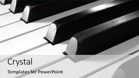  Presentation with piano keyboard - Audience pleasing presentation theme consisting of old piano keyboard fragment backdrop and a light gray colored foreground