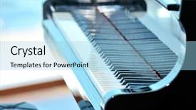  Presentation with piano - Beautiful PPT layouts featuring music blues - piano backdrop and a light blue colored foreground
