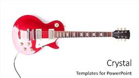  Presentation with electric cable - Amazing slides having red solid body electric guitar backdrop and a white colored foreground