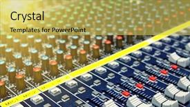  Presentation with pattern - Slide set with music record - mixing desk background pattern background and a yellow colored foreground