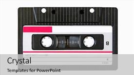  Presentation with old music - Amazing slides having music record - old tape isolated backdrop and a  colored foreground