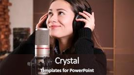  Presentation with broadcast - Theme enhanced with music recording - guest taking part in radio background and a wine colored foreground