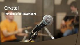  Presentation with golf player playing - Cool new presentation with music recording - microphone drummer and guitar player backdrop and a violet colored foreground