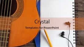  Presentation with recording - Slide deck featuring music recording scene with guitar background and a  colored foreground