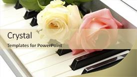  Presentation with piano keyboard - Audience pleasing slide deck consisting of portrait of a happy senior woman posing near river backdrop and a gray colored foreground