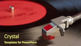  Presentation with music vinyl - Amazing theme having music red - vintage vinyl player backdrop and a tawny brown colored foreground