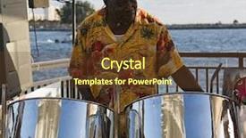  Presentation with reggae - Audience pleasing presentation design consisting of music reggae - caribbean musician playing steel drums backdrop and a tawny brown colored foreground