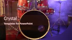  Presentation with reggae - PPT theme featuring music reggae - drums set and sticks close-up background and a wine colored foreground