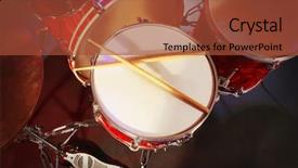  Presentation with reggae - Colorful theme enhanced with music reggae - drums set and sticks close-up backdrop and a red colored foreground