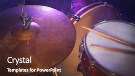  Presentation with reggae - Colorful theme enhanced with music reggae - drums set and sticks close-up backdrop and a tawny brown colored foreground