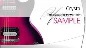  Presentation with electric guitar - Presentation theme consisting of music reggae - pink electric guitar background and a white colored foreground